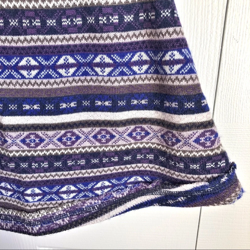 Free People Blue Boho Wool Blend Sleeveless Sweater Dress Size XS